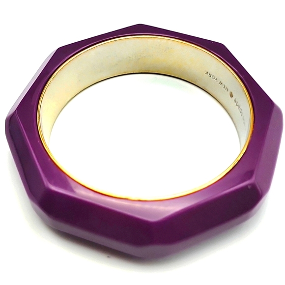 Kate Spade NEW YORK Octagon Violet Fasion Bangle Bracelet Lucite Jewelry - Picture 4 of 7